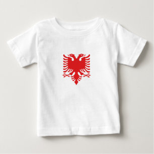 Camiseta Para Bebê Águia dois-dirigida albanesa