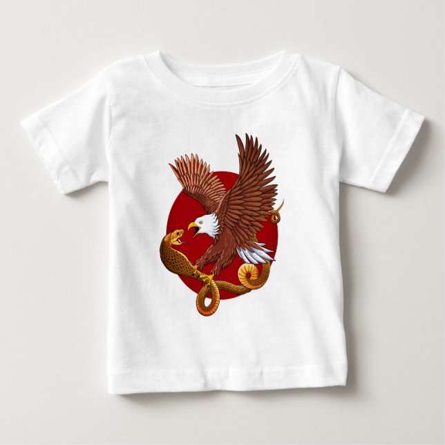 Camiseta Para Bebê Águia e Cobra (Frente)