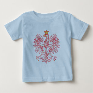 Camiseta Para Bebê Águia Polonesa Descrito Em Vermelho