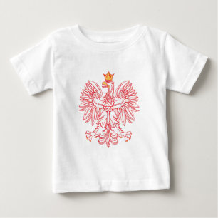 Camiseta Para Bebê Águia Polonesa Descrito Em Vermelho