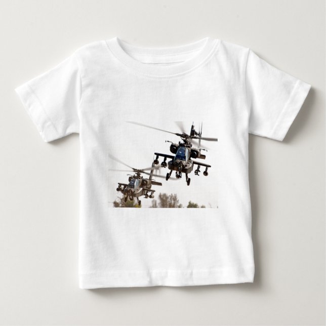 Camiseta Para Bebê AH-64 Apache (Frente)