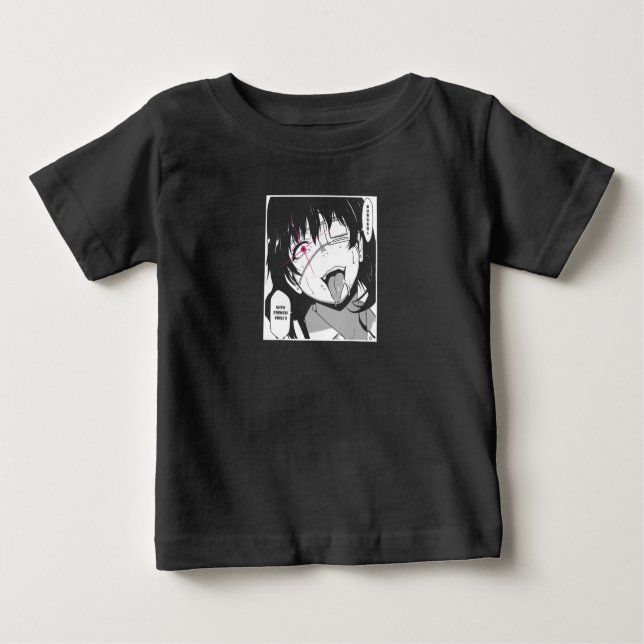 Camiseta Para Bebê Ahegao T Shirt nurse costume face Anime Funny (Frente)
