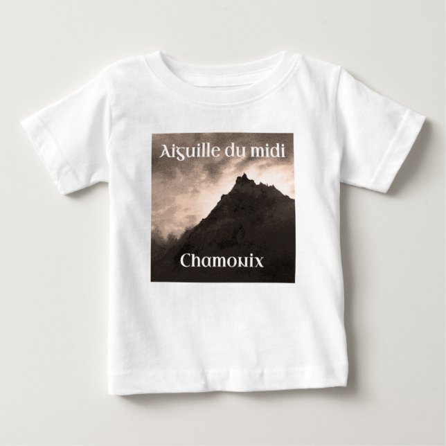 Camiseta Para Bebê Aiguille du Midi, Montanha do Monte Branco (Frente)