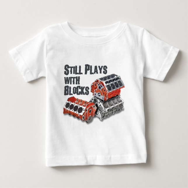 Camiseta Para Bebê Ainda jogos com blocos (Frente)