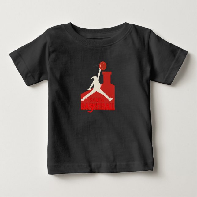 Camiseta Para Bebê AIR SANTA – Funny Xmas Basketball Tshirt (Frente)