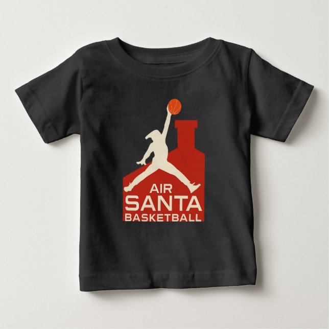 Camiseta Para Bebê  AIR SANTA – Funny Xmas Basketball Tshirt (Frente)
