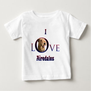 Camiseta Para Bebê Airedale Terrier I Love