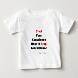 Camiseta Para Bebê Ajuda a parar a violência com armas