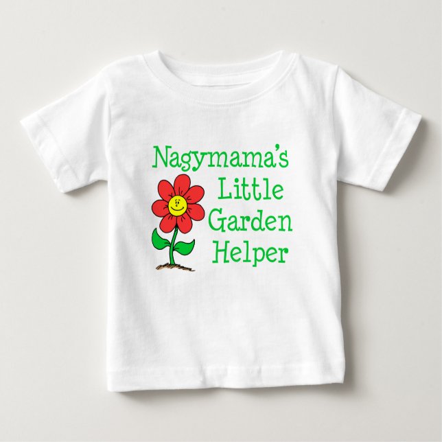 Camiseta Para Bebê Ajudante do Jardim Nagymama (Frente)
