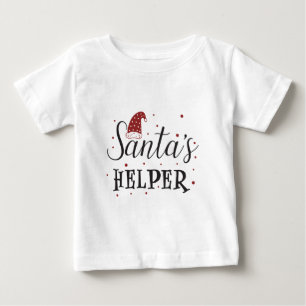Camiseta Para Bebê ajudante do papai noel roupa de feriado fofa