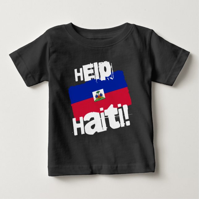 Camiseta Para Bebê Ajude o Haiti! (Frente)