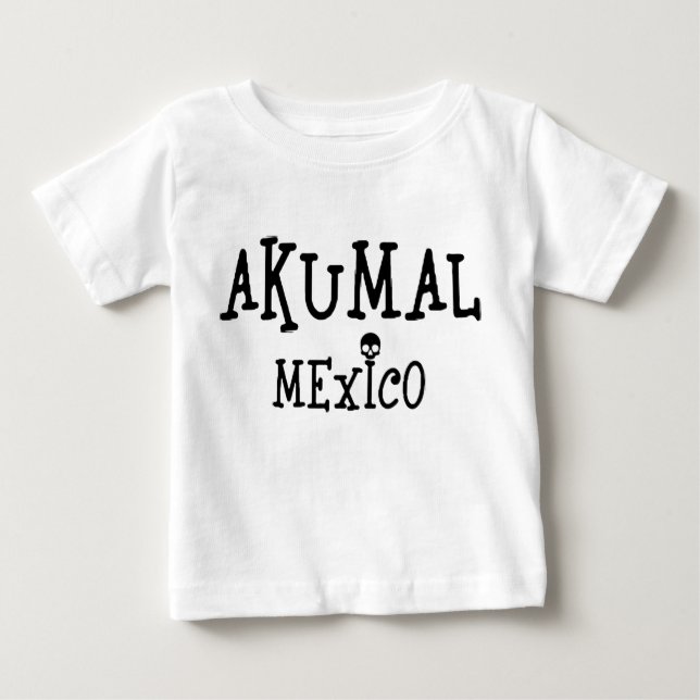 Camiseta Para Bebê Akumal Mexico Design - Baby Fine Jersey T Shirt (Frente)