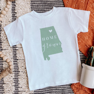 Camiseta Para Bebê Alabama Home Grown   Mapa de Estado de Cores Editá