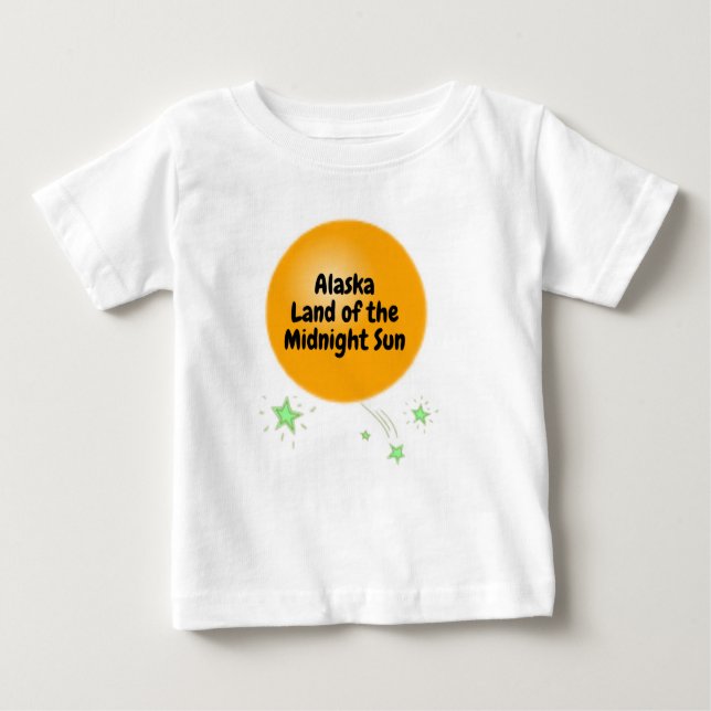 Camiseta Para Bebê Alasca Land of Midnight Sun (Frente)
