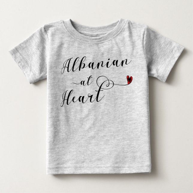 Camiseta Para Bebê Albanês At Heart Camiseta, Albânia (Frente)