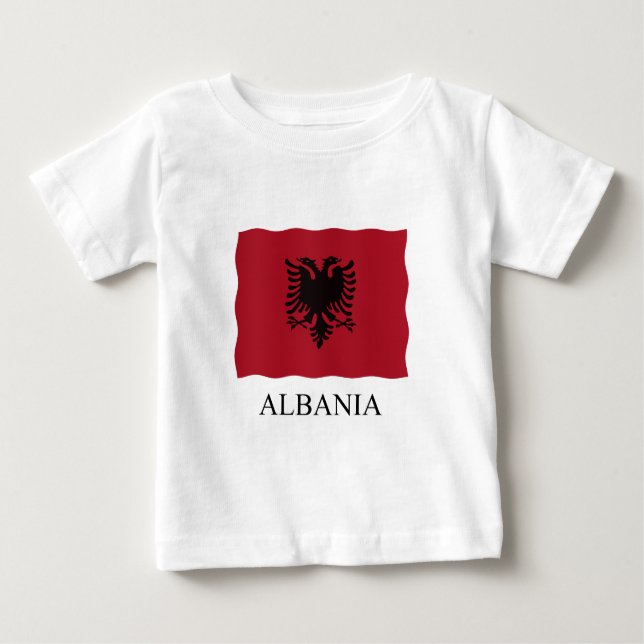 Camiseta Para Bebê Albania flag (Frente)