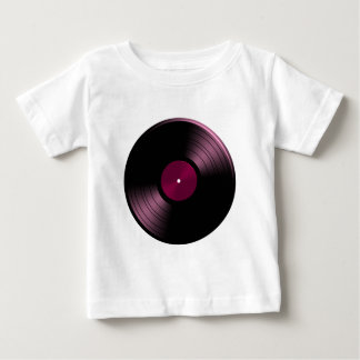 Camiseta Para Bebê Álbum gravado de vinil no rosa