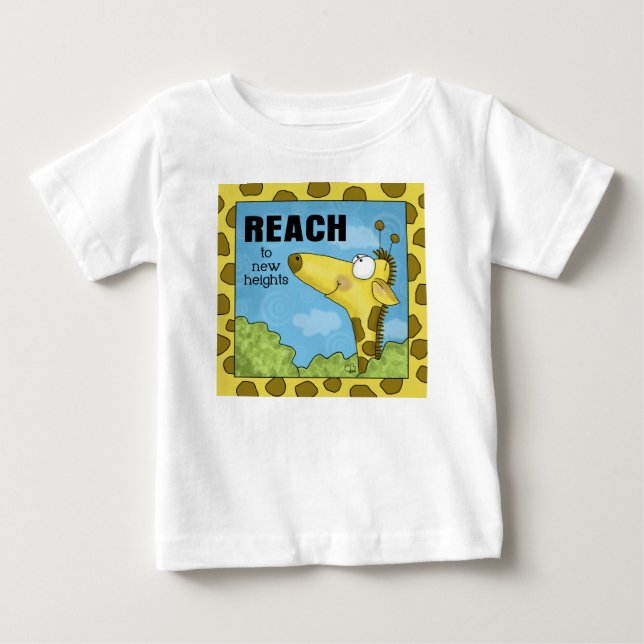 Camiseta Para Bebê Alcance a New Heights Giraffe (Frente)