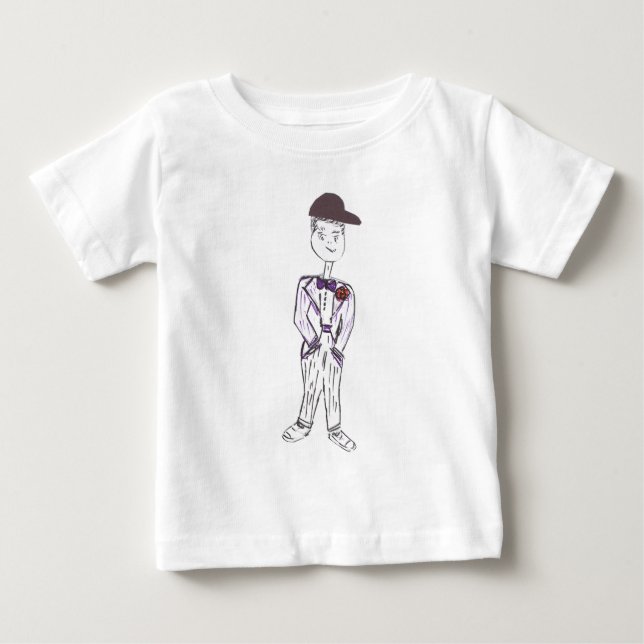 Camiseta Para Bebê Alcance de Boné Negro de Baseball (Frente)