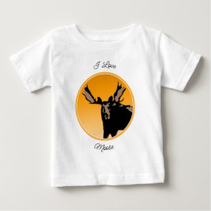 Camiseta Para Bebê Alce ao Pôr do Sol - Arte Original da Vida Selvage