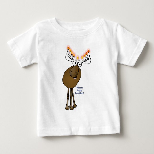 Camiseta Para Bebê Alces de Hanukkah! (Frente)