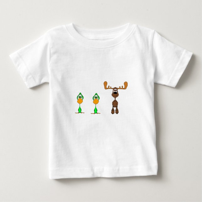 Camiseta Para Bebê Alces do pato do pato (Frente)