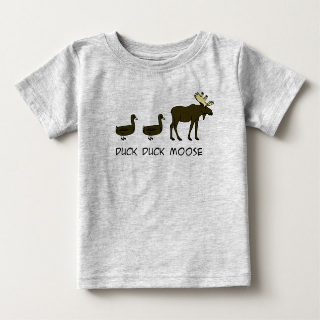 Camiseta Para Bebê Alces do pato do pato (Frente)