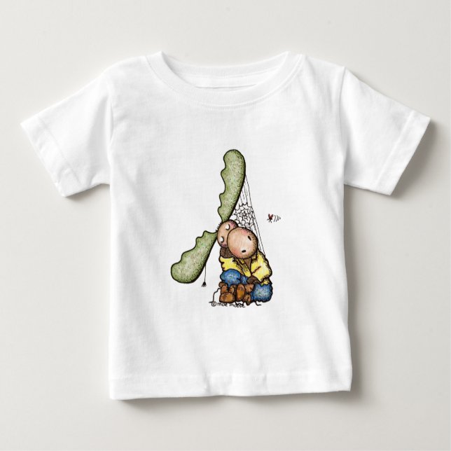 Camiseta Para Bebê Alces #Sleeping de Moe (Frente)