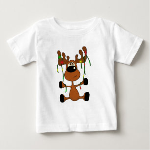Camiseta Para Bebê Alces torcidos do Natal