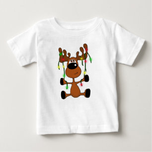 Camiseta Para Bebê Alces torcidos do Natal