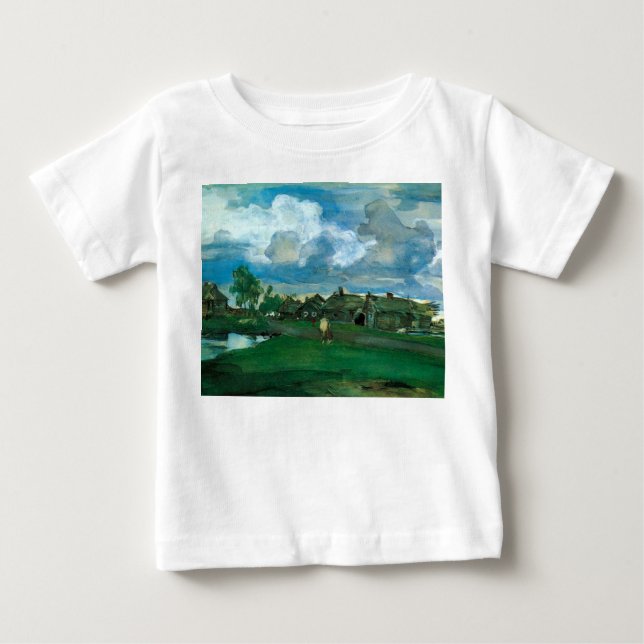 Camiseta Para Bebê Aldeia Russa Valentin Serov (Frente)