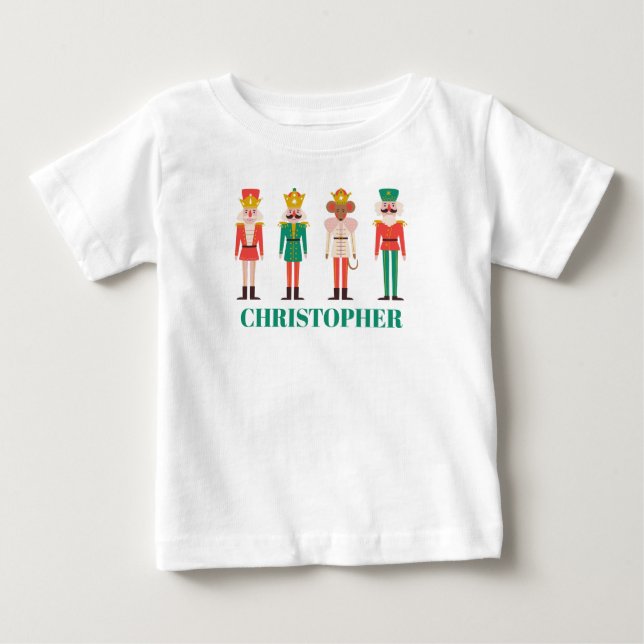 Camiseta Para Bebê Alegre quebra-nozes de Natal  (Frente)