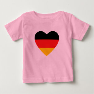 Camiseta Para Bebê Alemanha Flag Heart Shirt