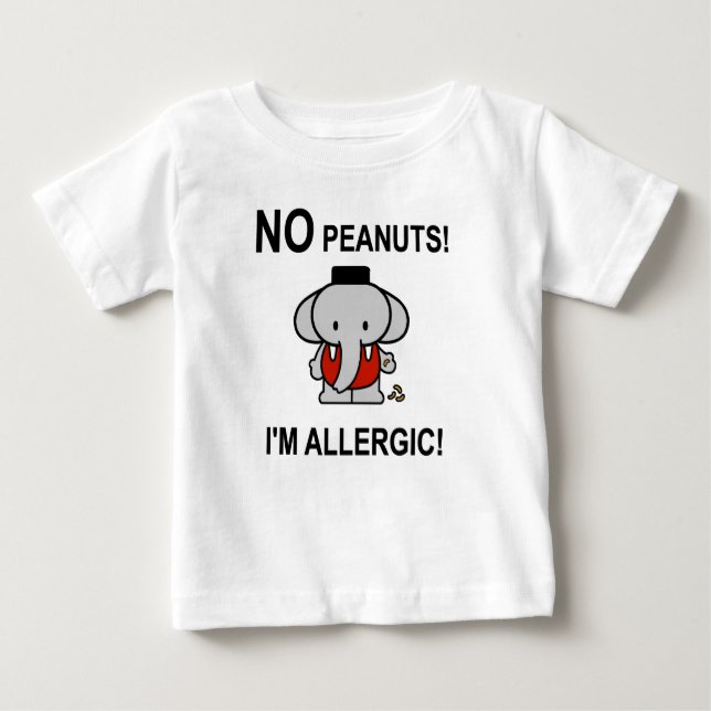 Camiseta Para Bebê Alergia a amendoins (Frente)