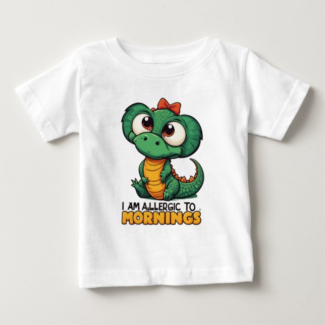 Camiseta Para Bebê Alergia de Manhã (Frente)