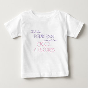 Camiseta Para Bebê Alergias de comida da princesa