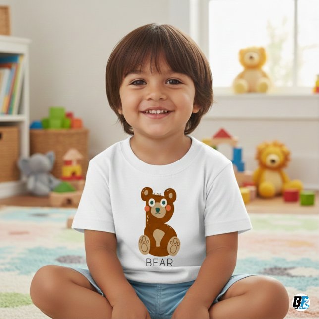 Camiseta Para Bebê Alfabeto Animal B Para Urso (Criador carregado)