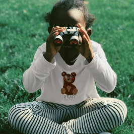 Camiseta Para Bebê Alfabeto Animal B Para Urso