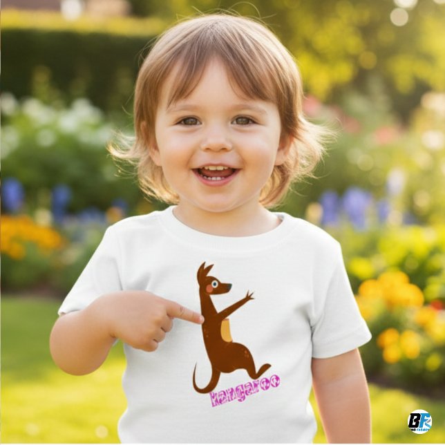 Camiseta Para Bebê Alfabeto Animal K Para Kangaroo (Criador carregado)