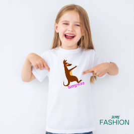 Camiseta Para Bebê Alfabeto Animal K Para Kangaroo