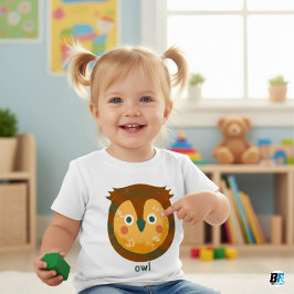 Camiseta Para Bebê Alfabeto Animal O Para Coruja