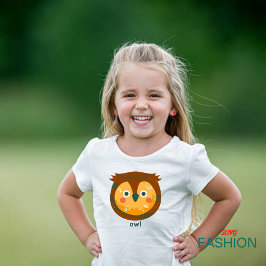 Camiseta Para Bebê Alfabeto Animal O Para Coruja