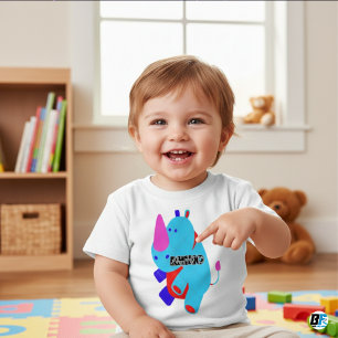 Camiseta Para Bebê Alfabeto Animal R Fir Rhino