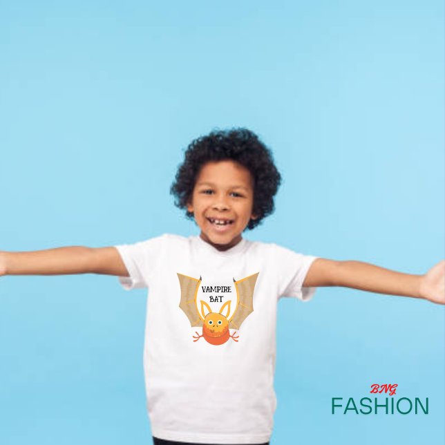 Camiseta Para Bebê Alfabeto Animal V Para Bat Vampiro (Criador carregado)