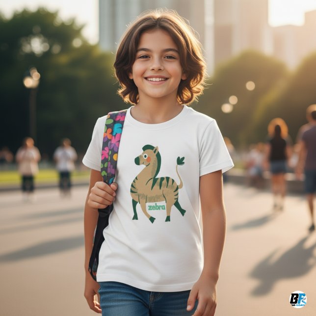 Camiseta Para Bebê Alfabeto Animal Z Para Zebra (Criador carregado)