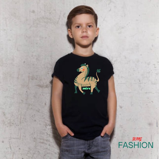 Camiseta Para Bebê Alfabeto Animal Z Para Zebra (Criador carregado)