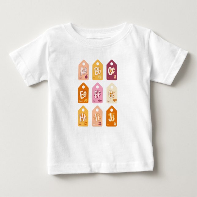 Camiseta Para Bebê alfabeto bebê (Frente)