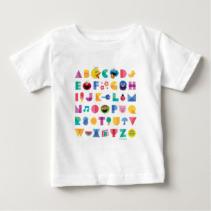 Camiseta Para Bebê Alfabeto da Rua Sésamo