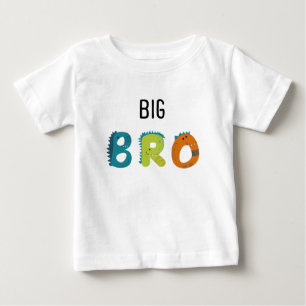Camiseta Para Bebê Alfabeto do Dino Irmão Mais Velho