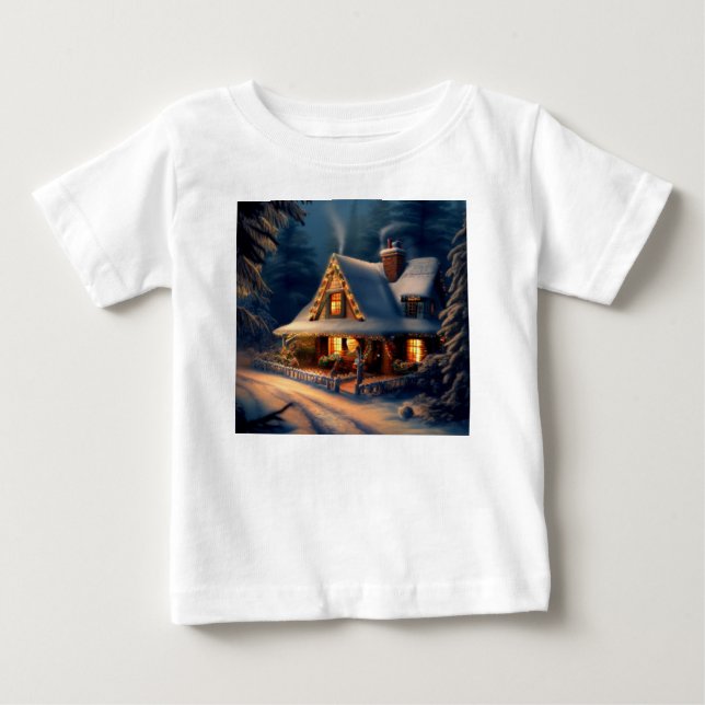 Camiseta Para Bebê Algodão de Natal 1 (Frente)